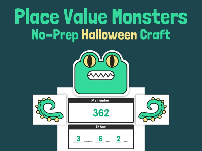 Halloween place value craft october place value activity expanded