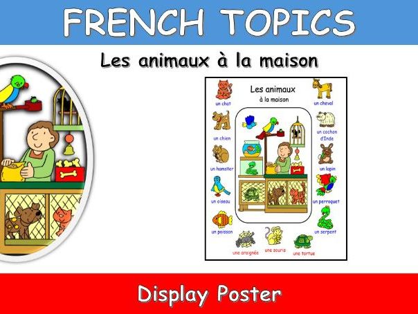 FRENCH TOPICS: PETS-LES ANIMAUX A LA MAISON- POSTER