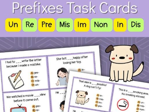 Prefix Task Cards – Multiple Choice.