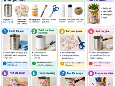 Decoparge visual stepped guide - Cans
