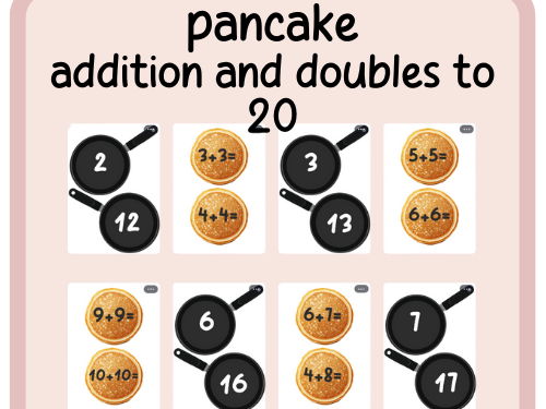 Pancake day- addition-doubles matching- continuous provision