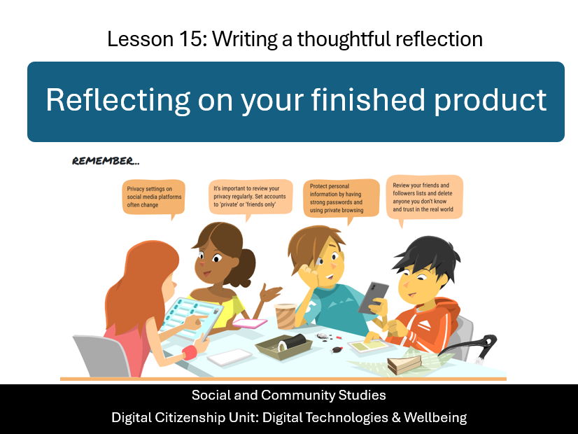 Social and Community Studies: Digital Citizenship – Writing a thorough reflection
