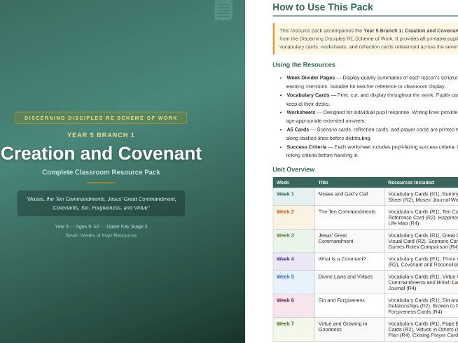 Full Resource Pack Year 5 RE/Creation and Covenant/Branch 1