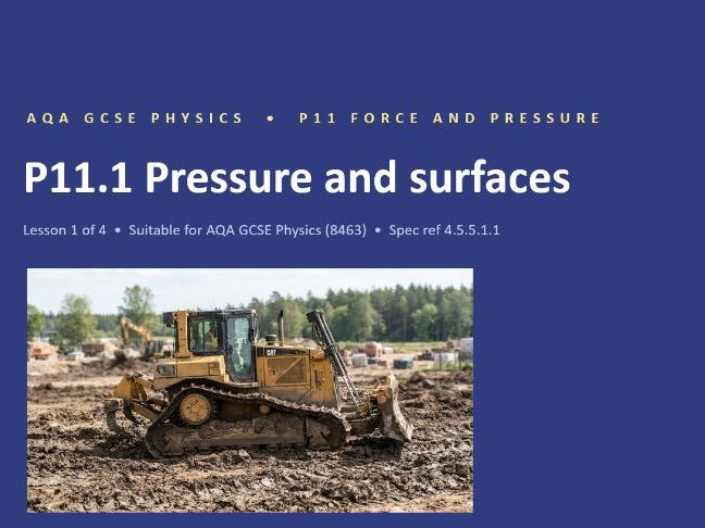 FREE P11.1 Pressure and surfaces (AQA GCSE Physics)