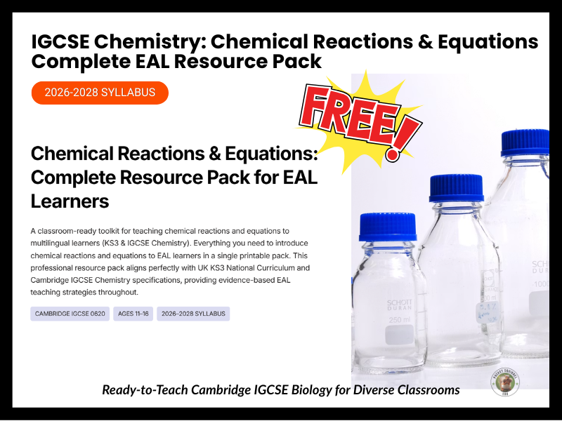 Chemical Reactions & Equations: FREE Complete EAL Resource