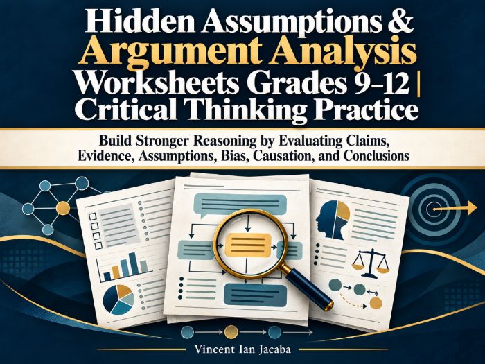 Hidden Assumptions & Argument Analysis Worksheets | Grades 9–12 Critical Thinking