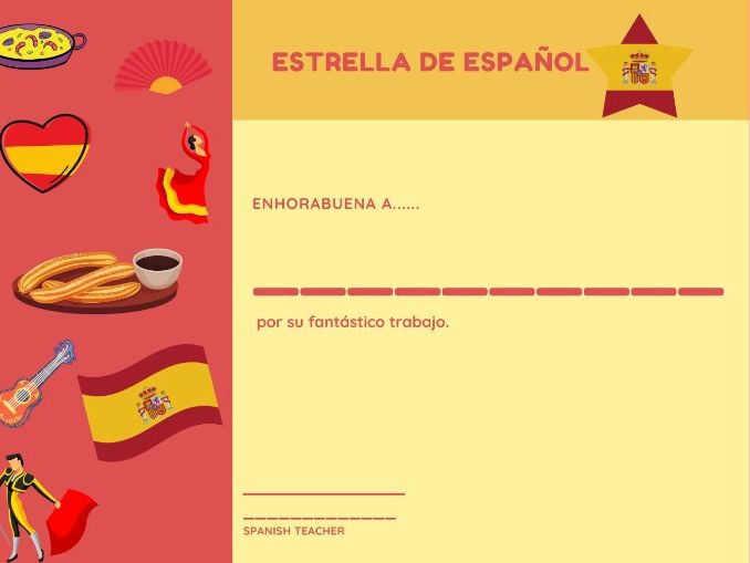 Spanish Star Certificate