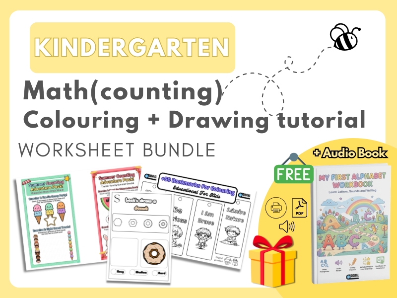 summer bundle for kindergarten count & draw