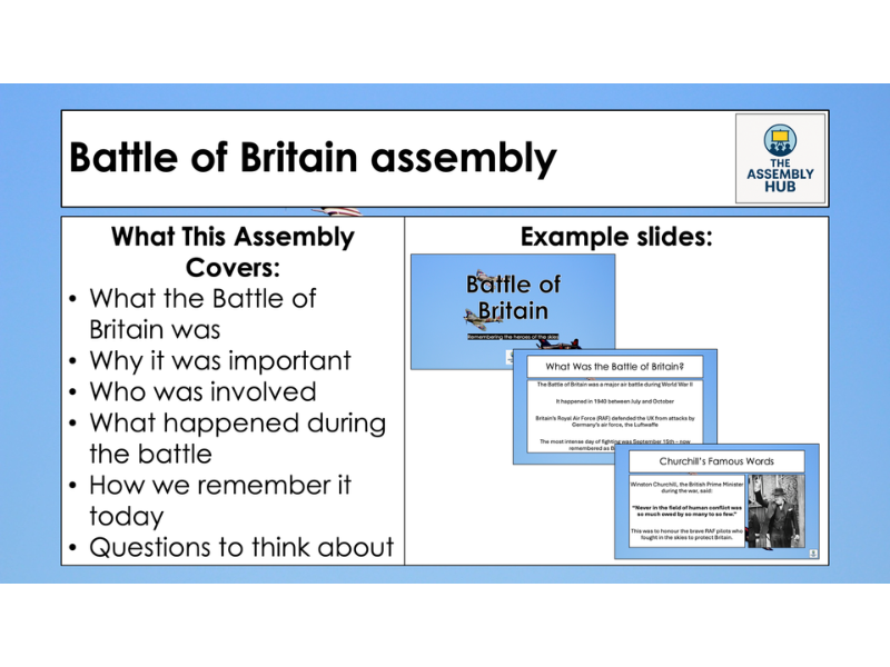 Battle of Britain Assembly – KS1 & KS2 WW2 History PowerPoint