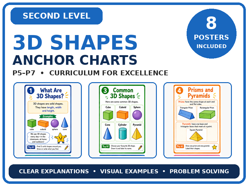 3D Shapes KS2/Second Level Anchor Charts