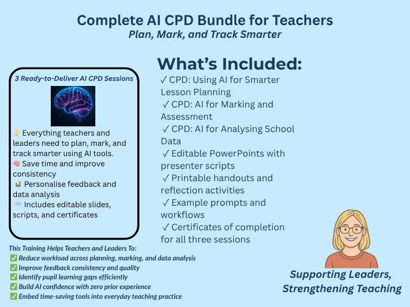 Complete AI CPD Bundle for Teachers – Plan, Mark and Track Smarter