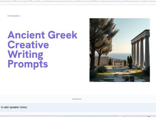Ancient Greek Creative Writing Prompts - 20 Images - Powerpoint