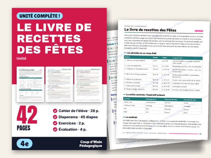 French Procedural Writing Unit Grade 4 Christmas | Livre de recettes des Fêtes
