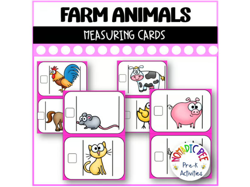 Farm Animals Measuring Cards