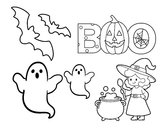 Halloween Colouring Sheets | 2 Printable Halloween Pictures to Colour or Paint | EYFS