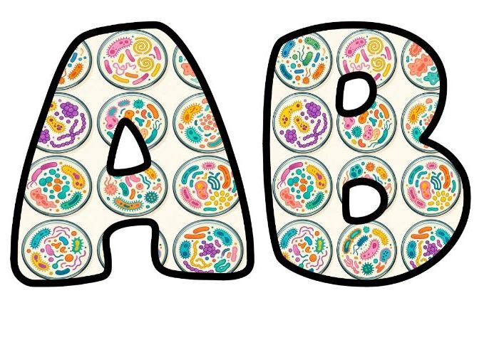 Petri Dish Bacteria Bubble Letters | Science Topic Bulletin Board Letters | Classroom Display Pack