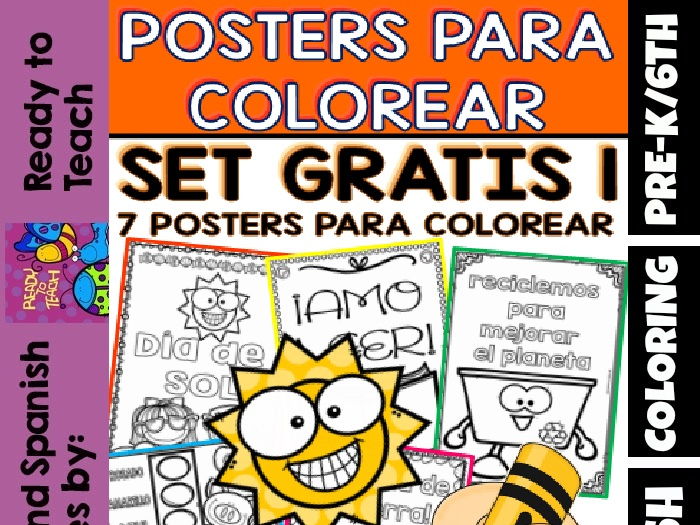 Coloring Posters in Spanish - Free Set 1