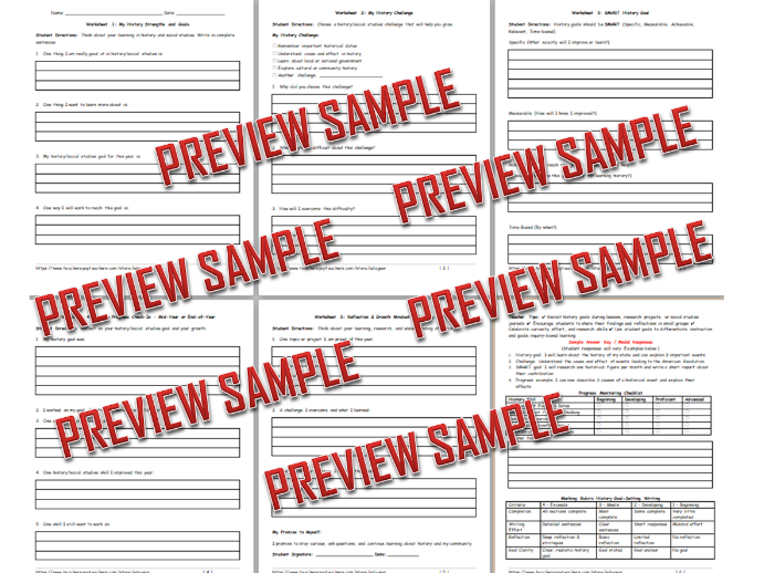 History Goal Setting Writing + New Year 2026 Art Coloring | Updated Yearly