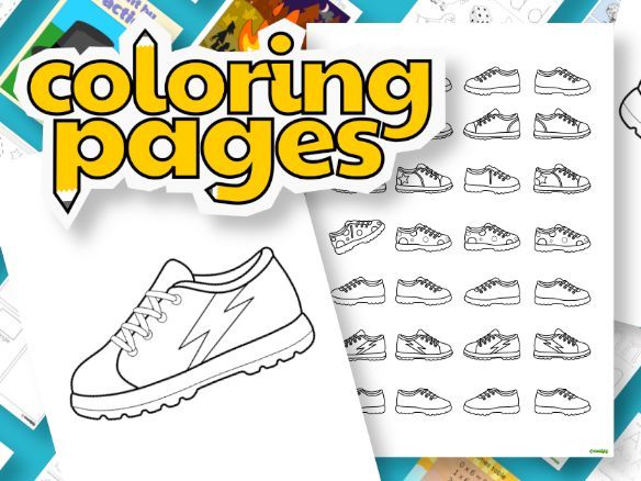 Free Shoe Colouring Pages, 5 Designs