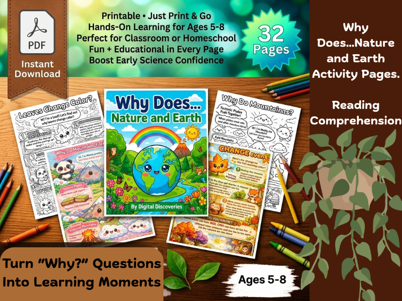 Why Do… Nature and Earth Worksheets & Coloring Pages | Science Infographics and Coloring Activity