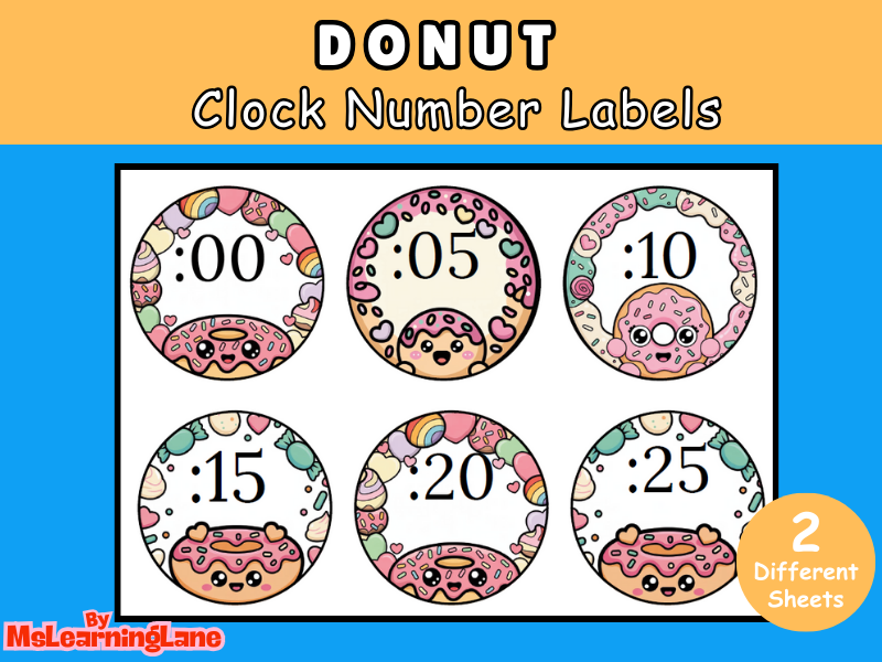 Donut Clock Cover | Sweet-Themed Printable Classroom Decor for Telling Time