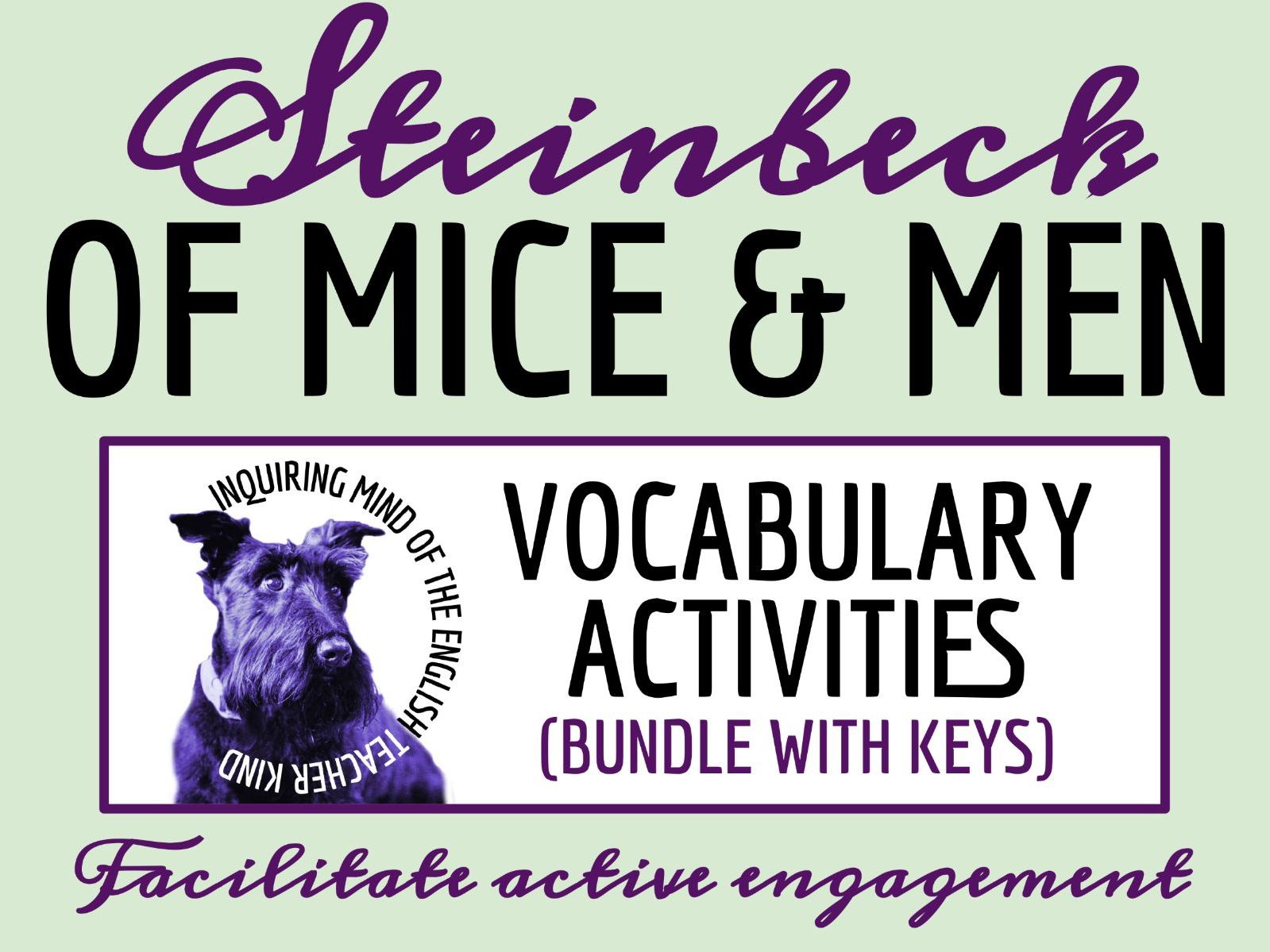 Of Mice and Men Vocabulary Activities | Crossword Puzzles | Word Search Games