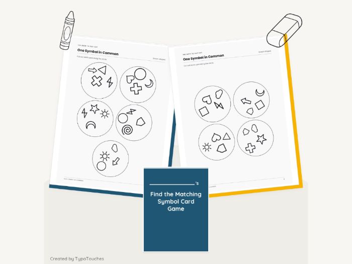 Matching Symbol Card Game | 5 No-Prep Sheets