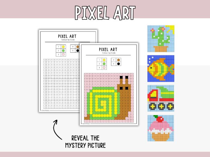 Pixel Art - Colour the Hidden Pictures