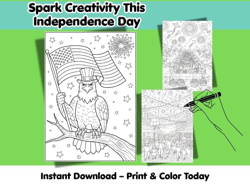 Fourth of July Coloring Sheets | Summer Holiday Printable for Classroom & Homesc