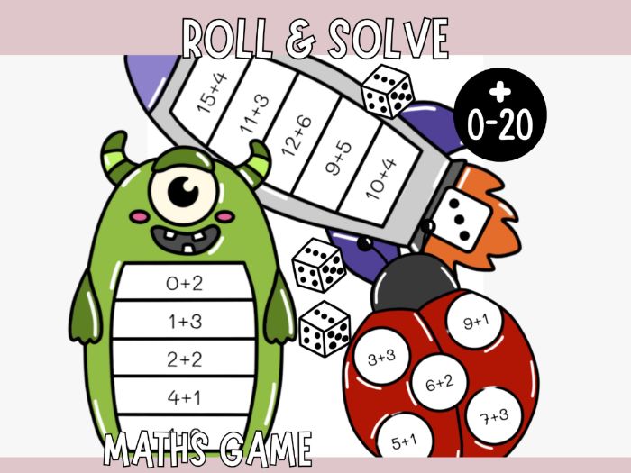 Roll & Solve (10 Maths Games) - Addition Within 20