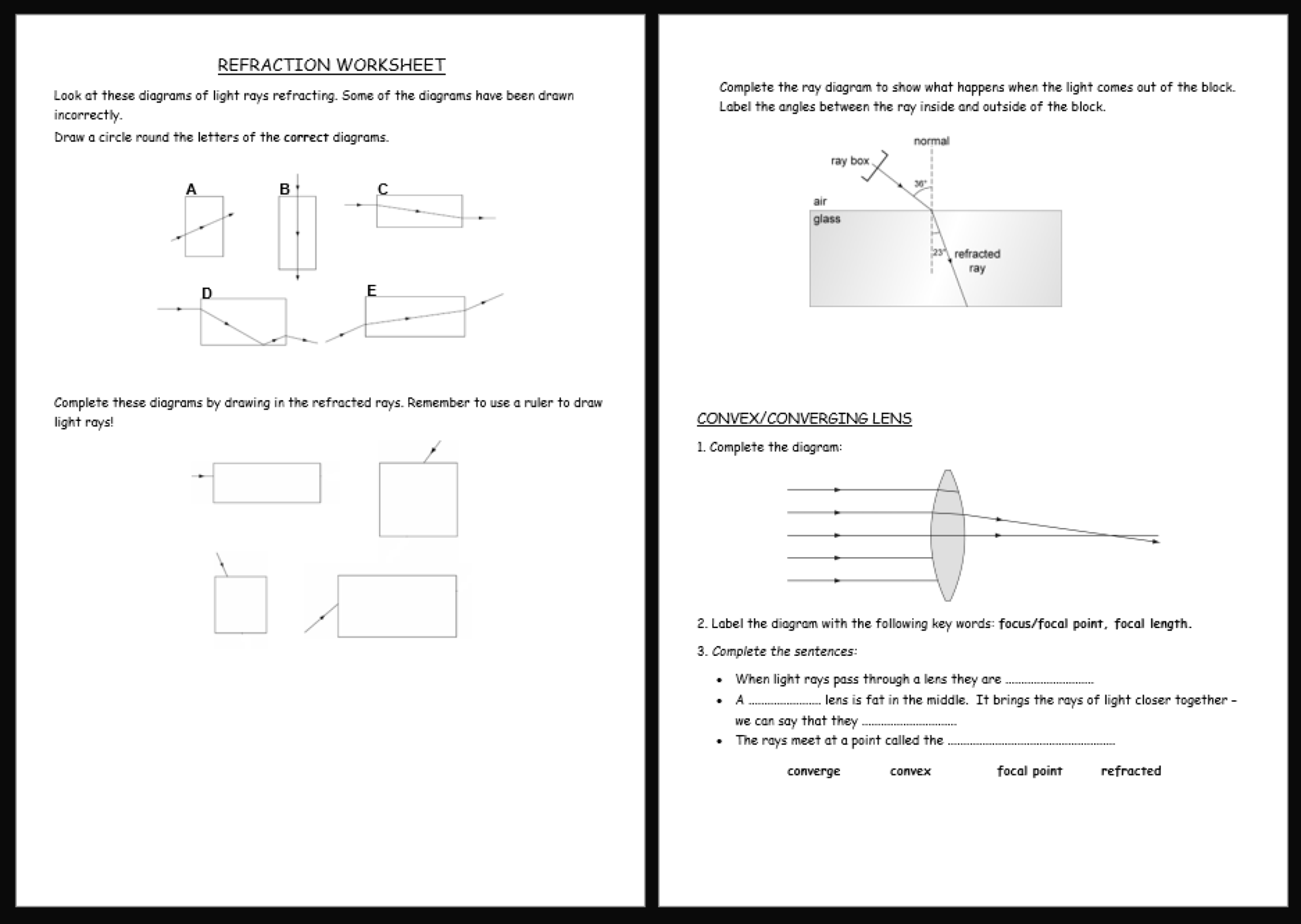 Refraction KS3 Activate Science Teaching Resources