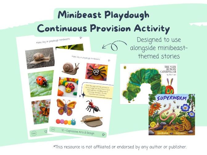 FREE Minibeast Playdough Continuous Provision Activity