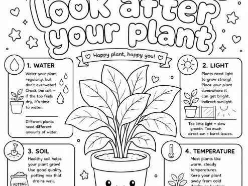How to Look After your Plants Colouring Factsheet