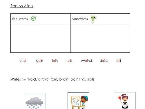 Phonics - ai sound worksheets - Resource bundle