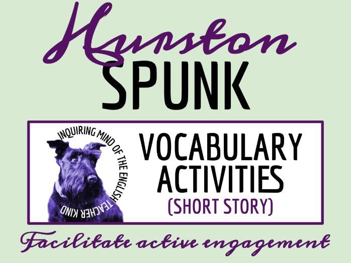 "Spunk" by Zora Neale Hurston Vocabulary Worksheet, Crossword Puzzle, and Word Search