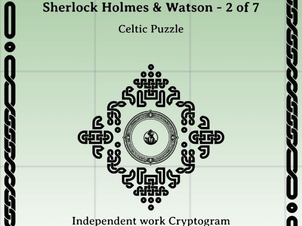 Sherlock Holmes & Watson - 2 of 7: Independent work Cryptogram and puzzle set