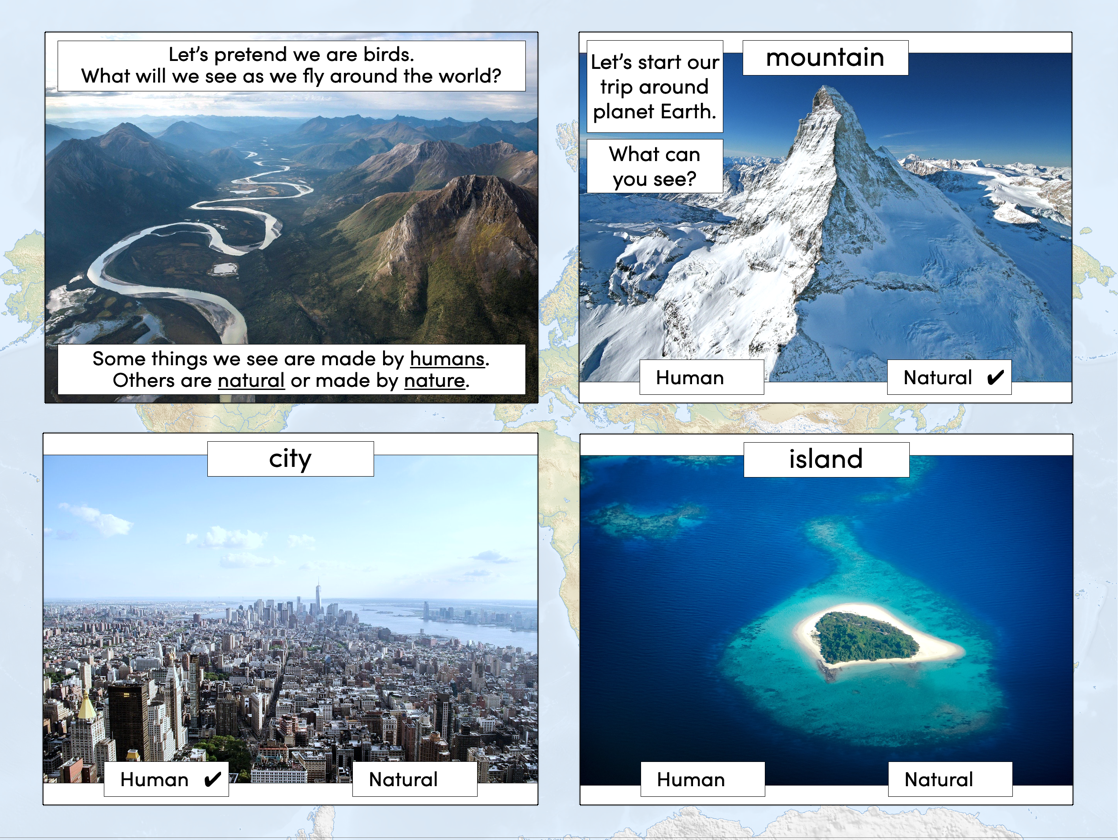Identifying human and natural features of the world KS1/KS2