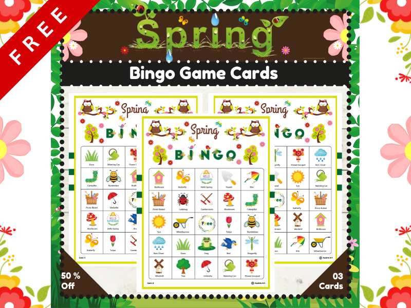 Spring Bingo Game Cards : A Fun and Educational Game for Kids | Free Version