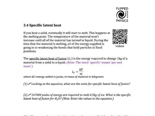 Specific latent heat