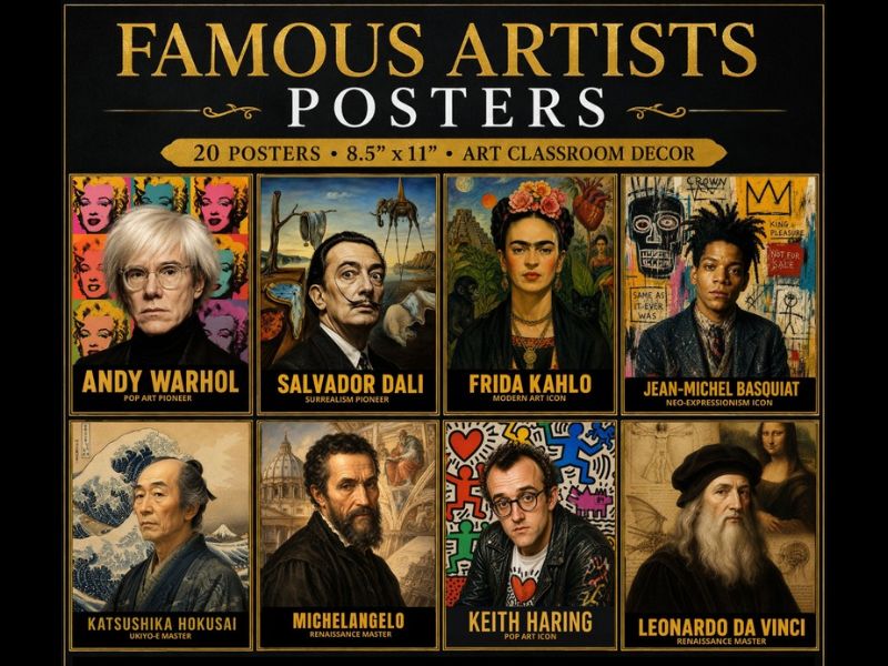 Famous Artists Posters 20 Art History Prints