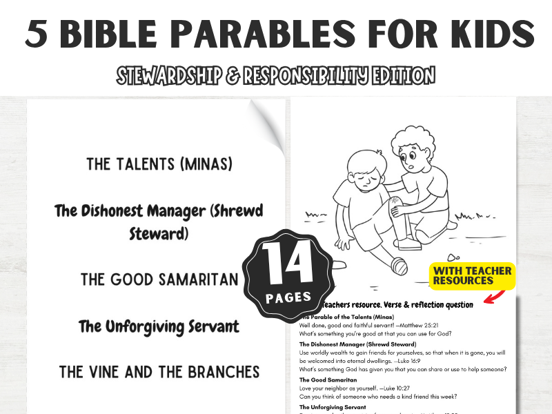 5 Bible Parables for Kids Printables