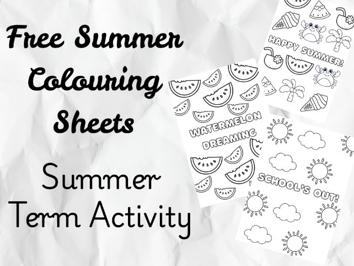 Free Summer Colouring Sheets – 5 Fun Printables for End of Term Activities
