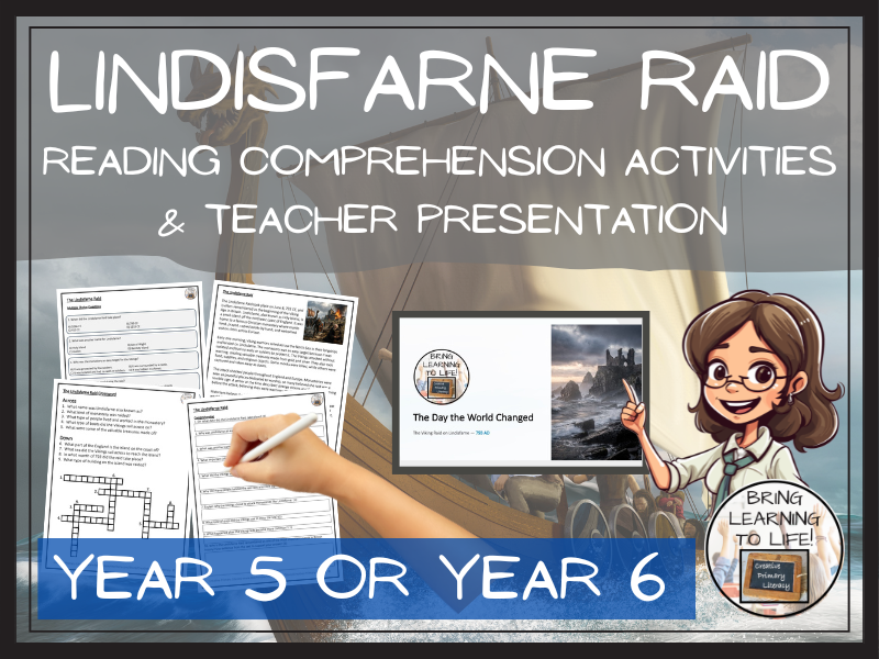 Lindisfarne Viking Raid Reading Comprehension Activities | Year 5 or Year 6