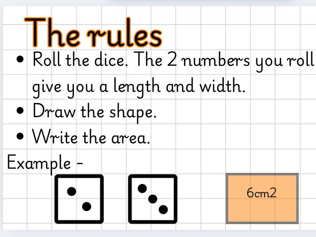 Area - Run out of Room game - Maths activity