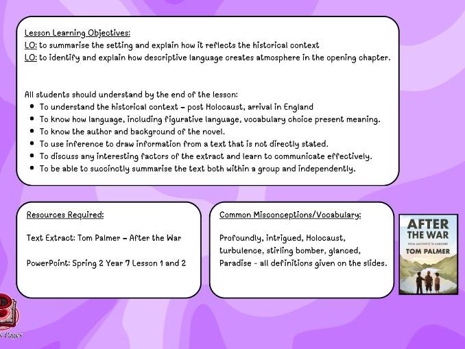 Reading Scheme of Work KS3 – Spring 2 (Lessons 1 and 2)
