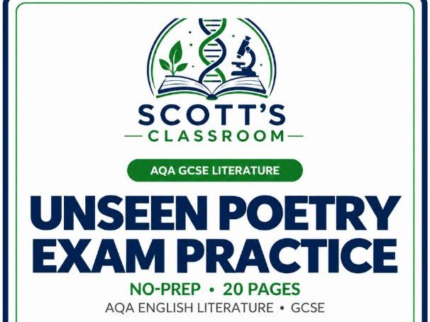 AQA GCSE English Literature Unseen Poetry Workbook | Exam Practice & Comparison