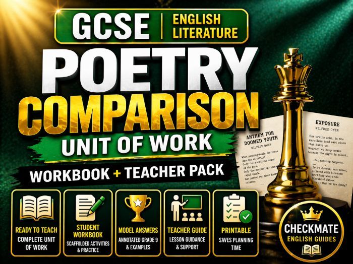 GCSE Unseen Poetry Unit of Work | Poetry Comparison Workbook | Lessons, Answers & Teacher Guide