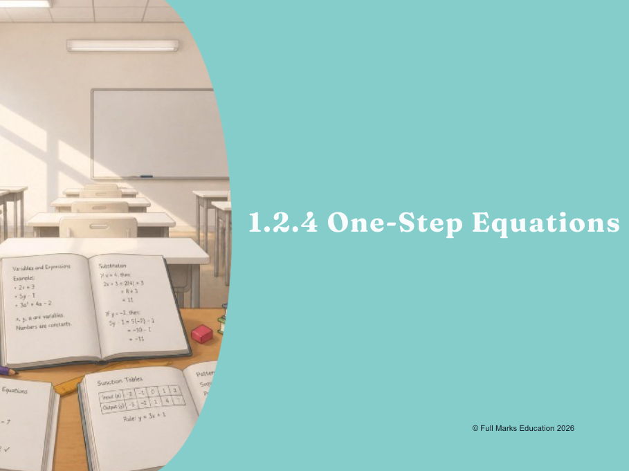 IB Maths MYP Year 1, Unit 2 - 1.2.4 One-step Equations