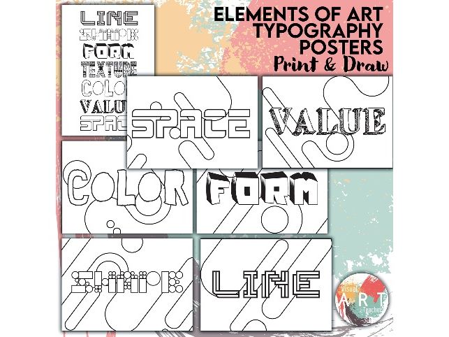 Elements of Art Typography Posters | Print & Draw