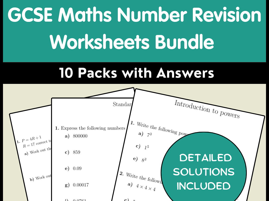 GCSE Maths Number Revision Worksheets Bundle | 10 Packs with Answers